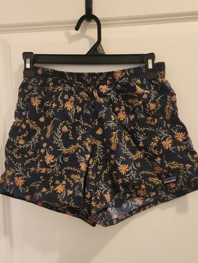 Patagonia Navy Floral Athletic Shorts